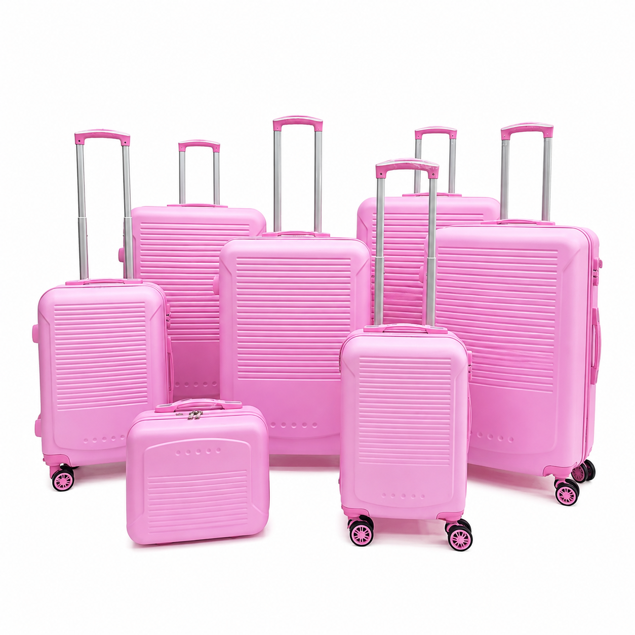 (image for) T-HC-716 SET OF 7 Pink Premium Hard Shell Suitcases